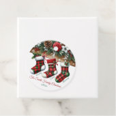 Botanische Waterverf met elegante kerst Bedankjes Labels (In situ)