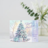 Botanische Waterverf met elegante kerst Briefkaart (Staand voorkant)