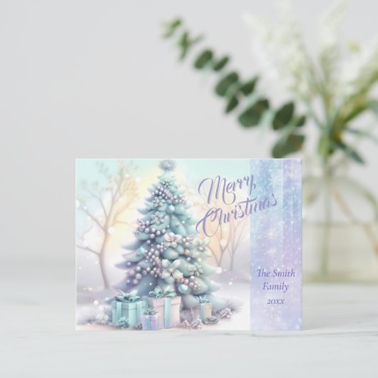 Botanische Waterverf met elegante kerst Briefkaart (Staand voorkant)