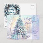 Botanische Waterverf met elegante kerst Briefkaart (Voorkant / Achterkant)