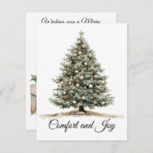 Botanische Waterverf met elegante kerst Feestdagenkaart (Voorkant / Achterkant)