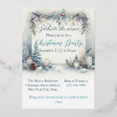 Botanische Waterverf met elegante kerst Folie Feestdagenkaart (Voorkant)