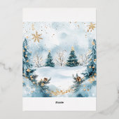 Botanische Waterverf met elegante kerst Folie Feestdagenkaart (Achterkant)