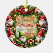 Botanische Waterverf met elegante kerst Keramisch Ornament (Voorkant)