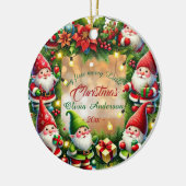 Botanische Waterverf met elegante kerst Keramisch Ornament (Links)