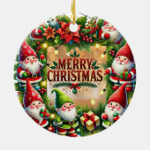 Botanische Waterverf met elegante kerst Keramisch Ornament (Achterkant)