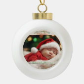 Botanische Waterverf met elegante kerst Keramische Bal Ornament (Voorkant)