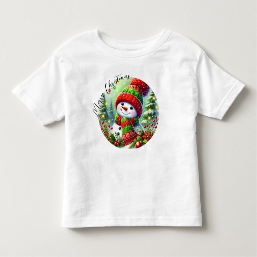 Botanische Waterverf met elegante kerst Kinder Shirts (Voorkant)