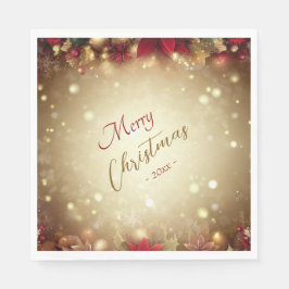 Botanische Waterverf met elegante kerst Servet