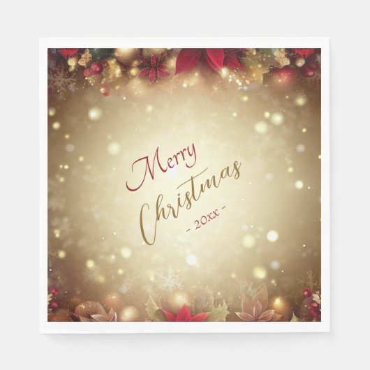 Botanische Waterverf met elegante kerst Servet (Voorkant)