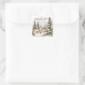 Botanische Waterverf met elegante kerst Vierkante Sticker (Tas)