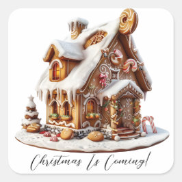 Botanische Waterverf met elegante kerst Vierkante Sticker