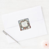 Botanische Waterverf met elegante kerst Vierkante Sticker (Envelop)