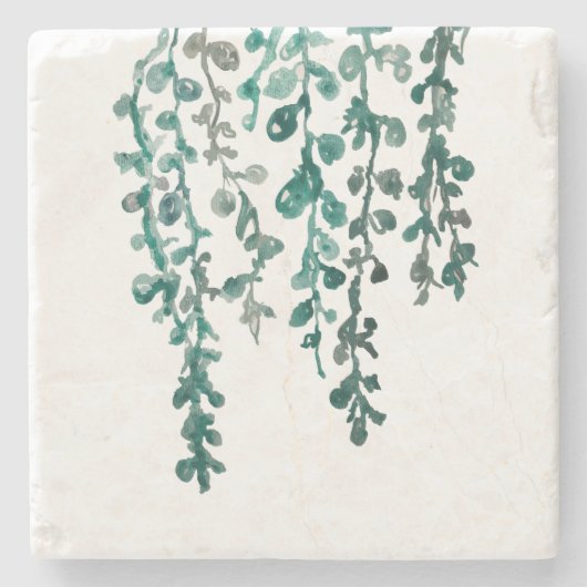 Botanische Waterverf met leder Onderzetter (Voorkant)