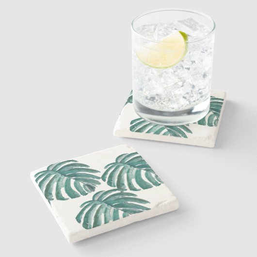 Botanische Waterverf met leder Onderzetter (Zijkant)