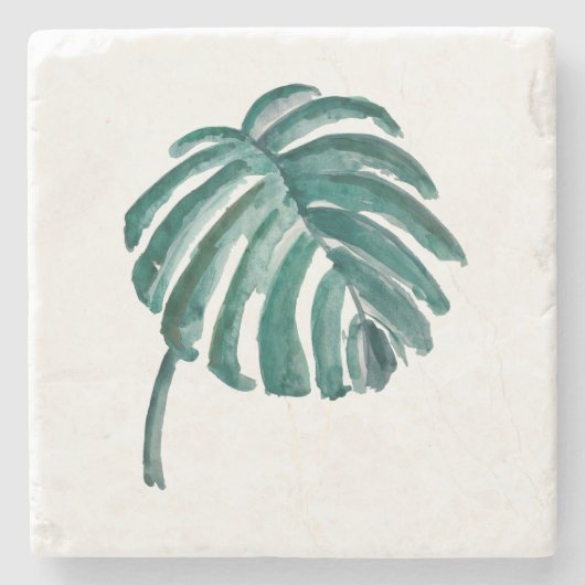 Botanische Waterverf met leder Onderzetter (Voorkant)