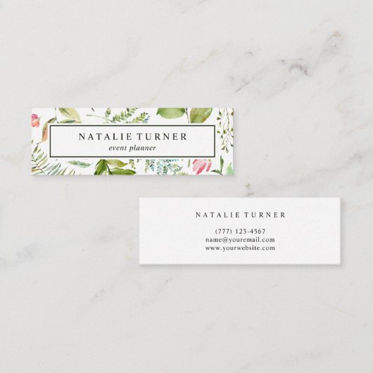 Botanische Waterverf Mini Visitekaartje (Voorkant / Achterkant)