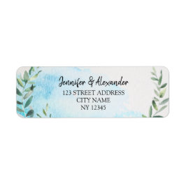 Botanische Waterverf olijfbladeren trouwe bruiloft Etiket