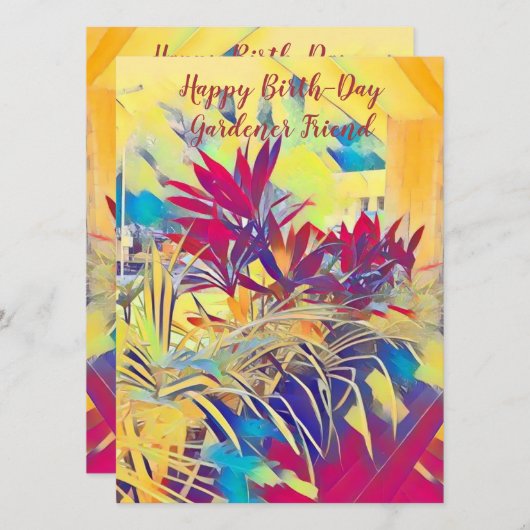 Botanische Waterverf op grond van geboorte-dag Gar Feestdagenkaart (Voorkant / Achterkant)