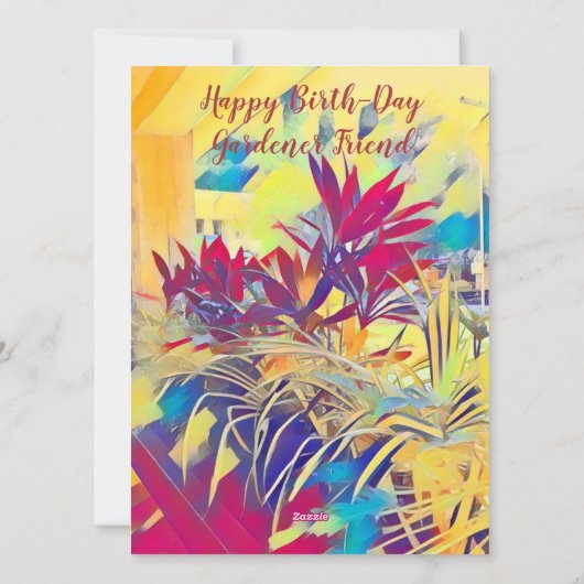 Botanische Waterverf op grond van geboorte-dag Gar Feestdagenkaart (Achterkant)