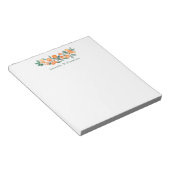Botanische Waterverf Oranje Gepersonaliseerde Naam Notitieblok (Schuin)