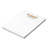 Botanische Waterverf Oranje Gepersonaliseerde Naam Notitieblok (Linkerzijde)