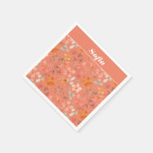 Botanische waterverf patroon aangepaste sinaasappe servet (Hoek)