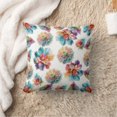 Botanische Waterverf Patroon Accent Kussen (Deken)