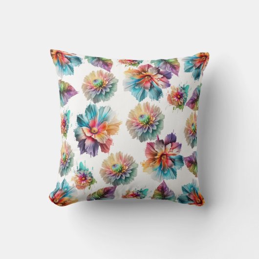 Botanische Waterverf Patroon Accent Kussen (Voorkant)