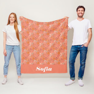 Botanische waterverf patroon custom roze sinaasapp fleece deken