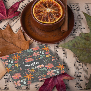 Botanische waterverf patroon op maat grijs kartonnen onderzetters