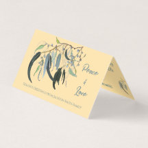 Botanische Waterverf Peace Love Christmas Kaart