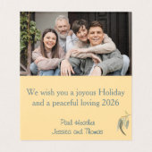 Botanische Waterverf Peace Love Christmas Kaart (Binnenkant ongevouwen)