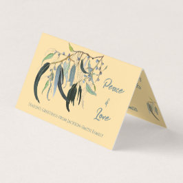 Botanische Waterverf Peace Love Christmas Kaart