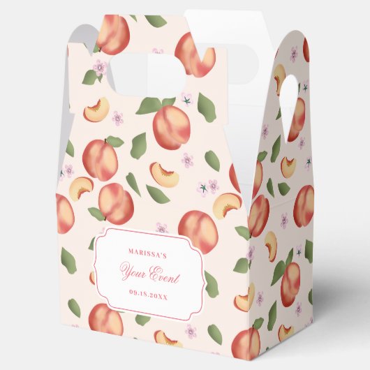 Botanische Waterverf Perziken & Bloesems Bedankdoosjes (Geopend)