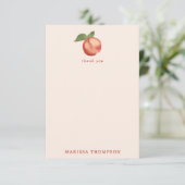 Botanische Waterverf Perziken & Bloesems Bedankkaart (Staand voorkant)