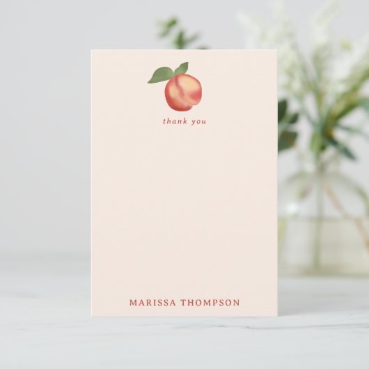 Botanische Waterverf Perziken & Bloesems Bedankkaart (Staand voorkant)