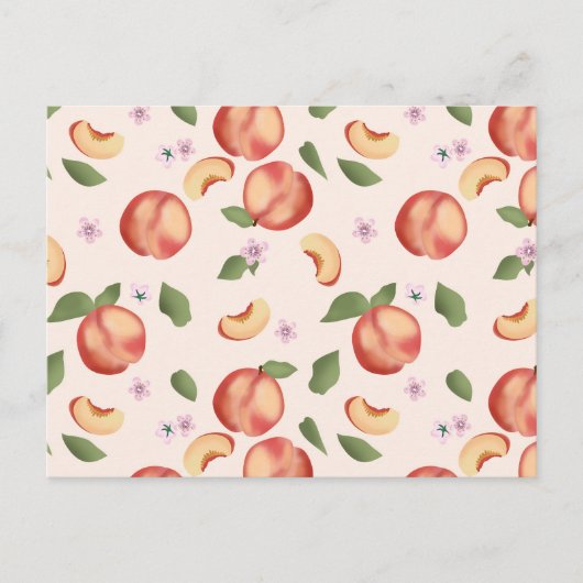 Botanische Waterverf Perziken & Bloesems Briefkaart (Voorkant)