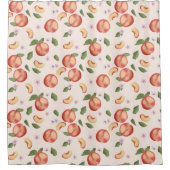 Botanische Waterverf Perziken & Bloesems Douchegordijn (Voorkant)