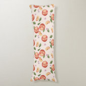 Botanische Waterverf Perziken & Bloesems Lichaamskussen (Voorkant Verticaal)