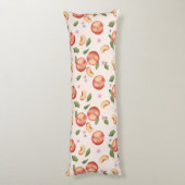 Botanische Waterverf Perziken & Bloesems Lichaamskussen (Achterkant (Verticaal))