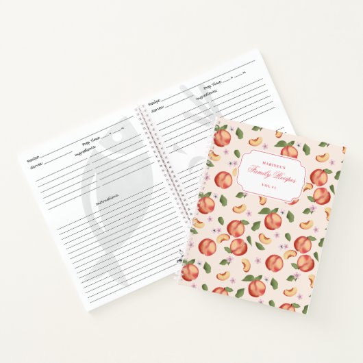 Botanische Waterverf Perziken & Bloesems Recept Notitieboek (Binnen)