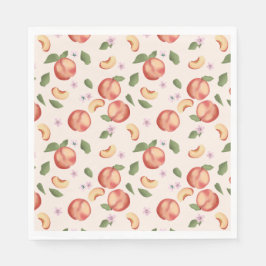 Botanische Waterverf Perziken & Bloesems Servet