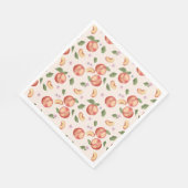 Botanische Waterverf Perziken & Bloesems Servet (Hoek)