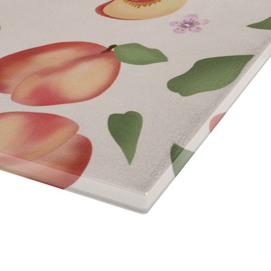 Botanische Waterverf Perziken & Bloesems Snijplank (Hoek)