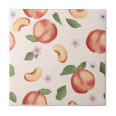 Botanische Waterverf Perziken & Bloesems Tegeltje (Voorkant)