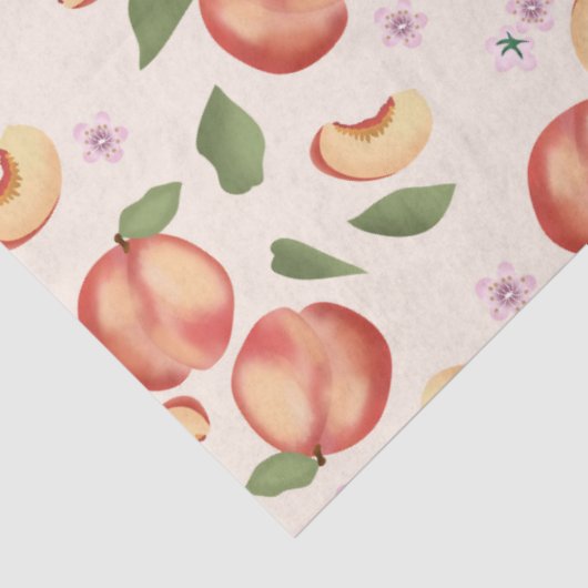 Botanische Waterverf Perziken & Bloesems Tissuepapier (Detail)