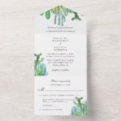 Botanische Waterverf Planten Moderne bruiloft All In One Uitnodiging (Binnen)