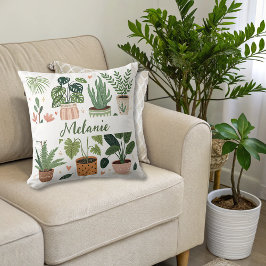 Botanische Waterverf Potted Planten Kussen