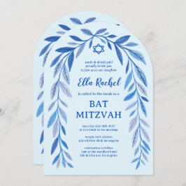 Botanische Waterverf QR Code Bar Bat Mitswa Boog Kaart